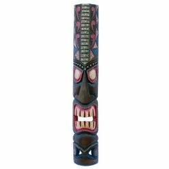 Best Pirce ✨ Backyard X-Scapes 40 in. Railroad Dot Art Tiki Mask Wood Art Hawaiian Outdoor Decoration 🔔