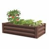 Discount 🔥 Greenes Fence 24 in. W x 48 in. L x 10 in. H Timber Brown Pre-Galvanized Powder-Coated Steel Raised Garden Bed Planter ⭐