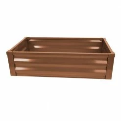 Discount 🔥 Greenes Fence 24 in. W x 48 in. L x 10 in. H Timber Brown Pre-Galvanized Powder-Coated Steel Raised Garden Bed Planter ⭐ -Miracle-Gro Sales Store brown powder coated steel greenes fence raised planter boxes rcm10tb c3 1000