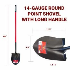 New 🔔 Bully Tools 49.25 in. Fiberglass Long Handle 14-Gauge Steel Round Point Shovel 🔔 -Miracle-Gro Sales Store bully tools shovels 62515 fa 1000