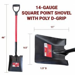 Wholesale ❤️ Bully Tools 35 in. Fiberglass D-Grip Handle 14-Gauge Steel Square Point Shovel ⌛ -Miracle-Gro Sales Store bully tools shovels 62520 76 1000