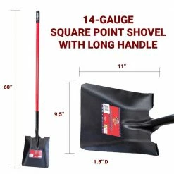 Wholesale 😍 Bully Tools 50.5 in Fiberglass Long Handle 14-Gauge Steel Square Point Shovel 😍 -Miracle-Gro Sales Store bully tools shovels 62525 76 1000