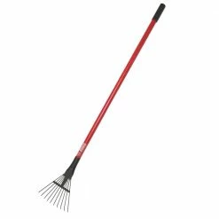 Cheap 🔔 Bully Tools 8 in. Shrub Rake with Fiberglass Handle and 10 Spring Steel Tines 💯