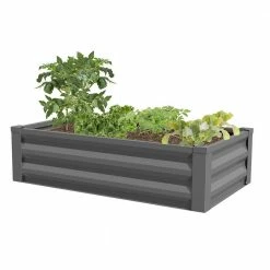 Wholesale 💯 Greenes Fence 24 in. W x 48 in. L x 10 in. H Antique Iron Pre-Galvanized Powder 🧥 Coated Steel Raised Garden Bed Planter ✔️