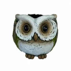 Best Pirce ❤️ Santa's Workshop 8 in. Cement Owl Flower Pot 🎁