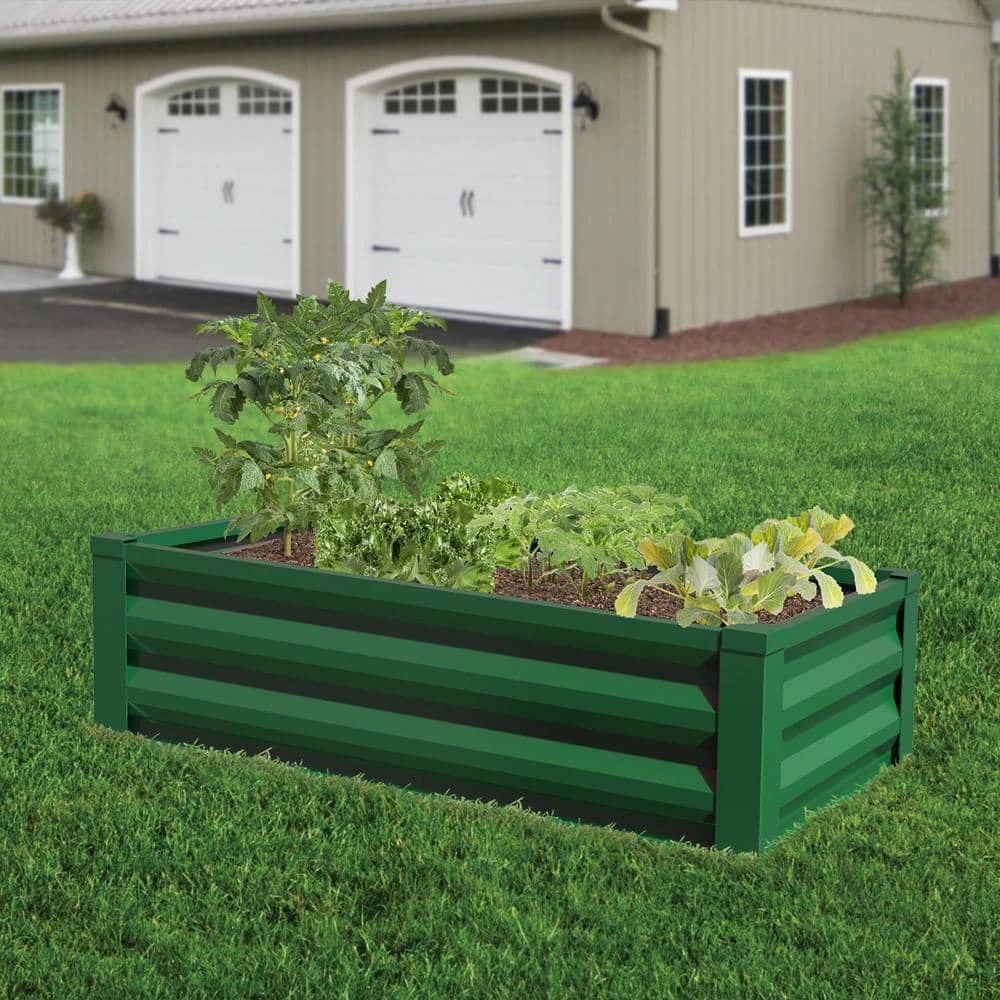 Wholesale 💯 Greenes Fence 24 in. W x 48 in. L x 10 in. H Forest Green Pre-Galvanized Powder-Coated Steel Raised Garden Bed Planter ✔️ 3 Wholesale 💯 Greenes Fence 24 in. W x 48 in. L x 10 in. H Forest Green Pre-Galvanized Powder-Coated Steel Raised Garden Bed Planter ✔️ - Image 3