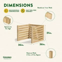 Cheapest ⭐ Greenes Fence 173.92 Gal. Stationary Composter 3-Sided Cedar Wood 😀 -Miracle-Gro Sales Store greenes fence compost bins rccomp36ac 44 1000