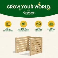 Cheapest ⭐ Greenes Fence 173.92 Gal. Stationary Composter 3-Sided Cedar Wood 😀 -Miracle-Gro Sales Store greenes fence compost bins rccomp36ac 76 1000
