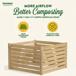 Best Sale 😍 Greenes Fence Greenes 309.17 Gal. Cedar Wood Stationary Composter ❤️ -Miracle-Gro Sales Store greenes fence compost bins rccomp48 1d 1000