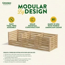 Best Sale 😍 Greenes Fence Greenes 309.17 Gal. Cedar Wood Stationary Composter ❤️ -Miracle-Gro Sales Store greenes fence compost bins rccomp48 1f 1000