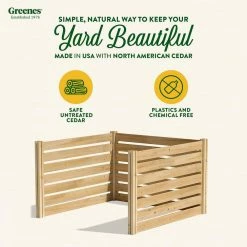 Brand new 🛒 Greenes Fence 309.17 Gal. Stationary Composter 3-Sided Cedar Wood Stationary Composter ✔️ -Miracle-Gro Sales Store greenes fence compost bins rccomp48ac 66 1000