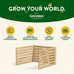 Brand new 🛒 Greenes Fence 309.17 Gal. Stationary Composter 3-Sided Cedar Wood Stationary Composter ✔️ -Miracle-Gro Sales Store greenes fence compost bins rccomp48ac 76 1000