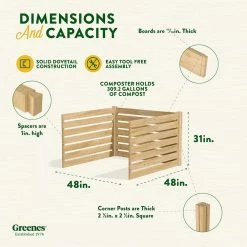 Outlet 😍 Greenes Fence Greenes 309.17 Gal. Cedar Wood Stationary Composter Add on Kit ⭐ -Miracle-Gro Sales Store greenes fence compost bins rccomp48adk 44 1000