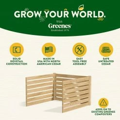 Outlet 😍 Greenes Fence Greenes 309.17 Gal. Cedar Wood Stationary Composter Add on Kit ⭐ -Miracle-Gro Sales Store greenes fence compost bins rccomp48adk 76 1000