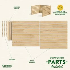 Outlet 😍 Greenes Fence Greenes 309.17 Gal. Cedar Wood Stationary Composter Add on Kit ⭐ -Miracle-Gro Sales Store greenes fence compost bins rccomp48adk fa 1000