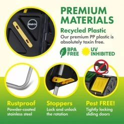 Promo 🥰 Miracle-Gro Dual Chamber Outdoor Garden Tumbling Composter (2 x 18.5 Gal./70 L) w/ Easy-Turn System - Gardening Gloves Included 👏 -Miracle-Gro Sales Store miracle gro compost bins 70x2dual 44 1000