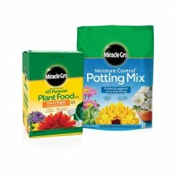 Cheap ⭐ Miracle-Gro Moisture Control Potting Mix and Water Soluble All Purpose Plant Food ⭐