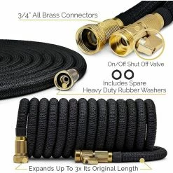 Discount 🌟 Morvat 3/4 in. x 100 ft. Expandable Garden Hose Ultra Tough 5500D, 3-Layer Latex with 10-Way Sprayer, Nozzle, Hose Holder, Bag 🥰 -Miracle-Gro Sales Store morvat garden hoses mor ehose 100 a 4f 1000