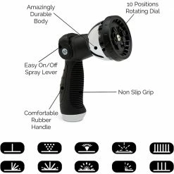 New 👍 Morvat 1/2 in. x 150 ft. Stainless Steel Garden Hose Set with with 10-Way Sprayer, Hose Holder ⌛ -Miracle-Gro Sales Store morvat garden hoses mor ss hose 150 a 1f 1000