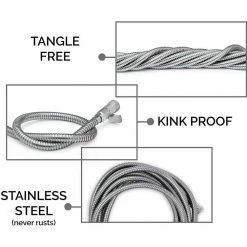 New 👍 Morvat 1/2 in. x 150 ft. Stainless Steel Garden Hose Set with with 10-Way Sprayer, Hose Holder ⌛ -Miracle-Gro Sales Store morvat garden hoses mor ss hose 150 a 4f 1000