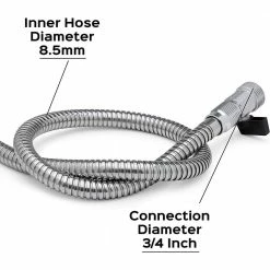 Cheapest ✔️ Morvat 1/2 in. x 100 ft. Stainless Steel Garden Hose Set with Shut-Off Valve ✔️ -Miracle-Gro Sales Store morvat garden hoses ss hose 100 a 76 1000