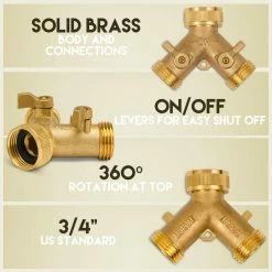 Buy ✔️ Morvat Brass Garden Hose Splitter, Heavy-Duty 2-Way Hose Connector Fitting (4-Pack) 👏 -Miracle-Gro Sales Store morvat hose connectors mor bconnector 2 4pack a 44 1000