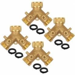 Buy ✔️ Morvat Brass Garden Hose Splitter, Heavy-Duty 2-Way Hose Connector Fitting (4-Pack) 👏