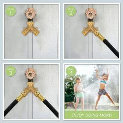 Buy ✔️ Morvat Brass Garden Hose Splitter, Heavy-Duty 2-Way Hose Connector Fitting (4-Pack) 👏 -Miracle-Gro Sales Store morvat hose connectors mor bconnector 2 4pack a 76 1000