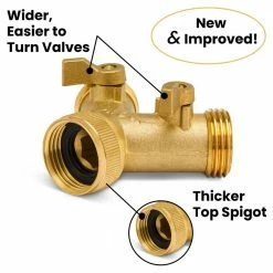 Buy ✔️ Morvat Brass Garden Hose Splitter, Heavy-Duty 2-Way Hose Connector Fitting (4-Pack) 👏 -Miracle-Gro Sales Store morvat hose connectors mor bconnector 2 4pack a fa 1000
