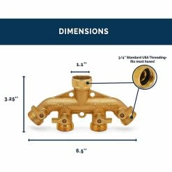 Discount 🛒 Morvat Brass Garden Hose Splitter, Heavy-Duty 4-Way Hose Connector Fitting 😉 -Miracle-Gro Sales Store morvat hose connectors mor bconnector 4 a 1f 1000