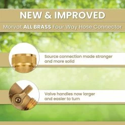 Discount 🛒 Morvat Brass Garden Hose Splitter, Heavy-Duty 4-Way Hose Connector Fitting 😉 -Miracle-Gro Sales Store morvat hose connectors mor bconnector 4 a 44 1000