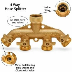 Discount 🛒 Morvat Brass Garden Hose Splitter, Heavy-Duty 4-Way Hose Connector Fitting 😉 -Miracle-Gro Sales Store morvat hose connectors mor bconnector 4 a 4f 1000