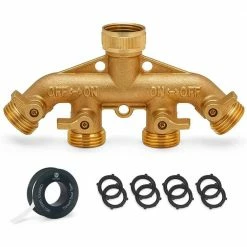 Discount 🛒 Morvat Brass Garden Hose Splitter, Heavy-Duty 4-Way Hose Connector Fitting 😉