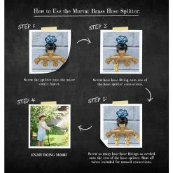 Discount 🛒 Morvat Brass Garden Hose Splitter, Heavy-Duty 4-Way Hose Connector Fitting 😉 -Miracle-Gro Sales Store morvat hose connectors mor bconnector 4 a 66 1000