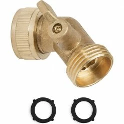 Buy ⭐ Morvat 45-Degree Solid Brass Garden Hose Elbow Connector with On/Off Shutoff Valve 😀