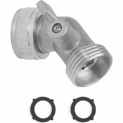 Budget ❤️ Morvat 45-Degree Nickel Plated Brass Garden Hose Elbow Connector with On/Off Shutoff Valve 😍 -Miracle-Gro Sales Store morvat hose connectors mor np belbow 1 a 44 1000