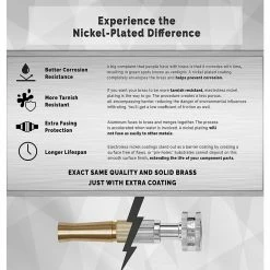 Budget 🥰 Morvat Nickel Plated Brass Heavy-Duty Twist Garden Hose Nozzle, Adjustable Power Sprayer, Fits Standard Hoses, Garden Sprayer 🧨 -Miracle-Gro Sales Store morvat hose connectors mor np bnozzle 2 a c3 1000