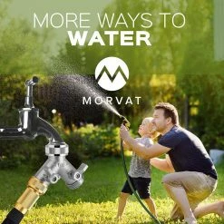 Hot Sale ❤️ Morvat Nickel Plated Brass Garden Hose Splitter, Heavy-Duty 2-Way Hose Connector Fitting (4-Pack) 😀 -Miracle-Gro Sales Store morvat hose connectors mor np connector 2 4pack a 44 1000