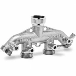Hot Sale ⌛ Morvat Nickel-Plated Brass Garden Hose Splitter, Heavy-Duty 4-Way Hose Connector Fitting 🧨 -Miracle-Gro Sales Store morvat hose connectors mor np connector 4 a fa 1000
