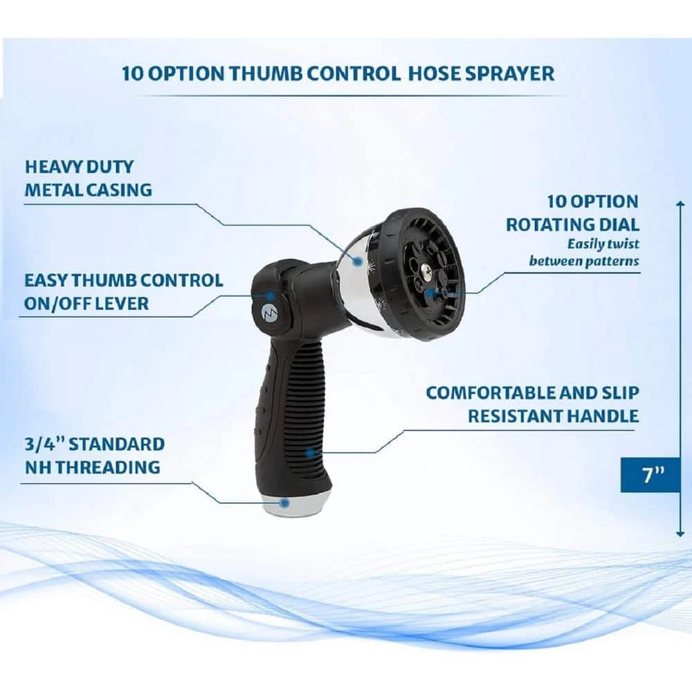 Best Pirce 🔔 Morvat Heavy-Duty Adjustable Pressure Garden Hose Sprayer 10 Spray Patterns Slip Resistant Grip On/Off Lock (2-Pack) 😉 2 Best Pirce 🔔 Morvat Heavy-Duty Adjustable Pressure Garden Hose Sprayer 10 Spray Patterns Slip Resistant Grip On/Off Lock (2-Pack) 😉 - Image 2