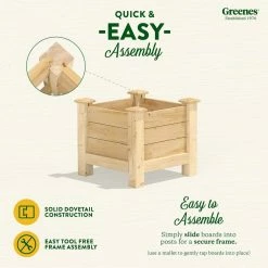 Best reviews of 🥰 Greenes Fence 16 in. L x 16 in. W x 17 in. H Original Cedar Elevated Planter 😍 -Miracle-Gro Sales Store natural greenes fence elevated garden beds rcev161617 4f 1000
