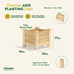 Best reviews of 🥰 Greenes Fence 16 in. L x 16 in. W x 17 in. H Original Cedar Elevated Planter 😍 -Miracle-Gro Sales Store natural greenes fence elevated garden beds rcev161617 fa 1000