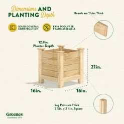 Best Sale ⌛ Greenes Fence 16 in. L x 16 in. W x 21 in. H Original Cedar Elevated Planter ✨ -Miracle-Gro Sales Store natural greenes fence elevated garden beds rcev161621 fa 1000