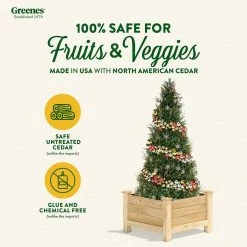 Deals ❤️ Greenes Fence 24 in. L x 24 in. W x 17 in. H Original Cedar Elevated Planter ✨ -Miracle-Gro Sales Store natural greenes fence elevated garden beds rcev242417 c3 1000