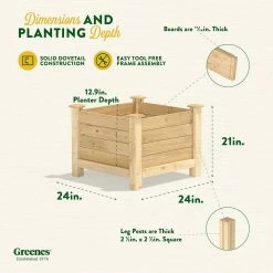 Cheap 🧨 Greenes Fence 24 in. L x 24 in. W x 21 in. H Original Cedar Elevated Planter ⭐ 14 Cheap 🧨 Greenes Fence 24 in. L x 24 in. W x 21 in. H Original Cedar Elevated Planter ⭐ -Miracle-Gro Sales Store natural greenes fence elevated garden beds rcev242421 fa 1000