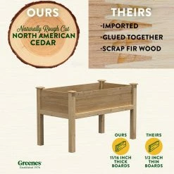 Outlet ✔️ Greenes Fence 48 in. L x 24 in. W x 31 in. H Original Cedar Elevated Garden Bed 🌟 -Miracle-Gro Sales Store natural greenes fence elevated garden beds rcev2448 1d 1000