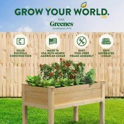 Outlet ✔️ Greenes Fence 48 in. L x 24 in. W x 31 in. H Original Cedar Elevated Garden Bed 🌟 -Miracle-Gro Sales Store natural greenes fence elevated garden beds rcev2448 76 1000