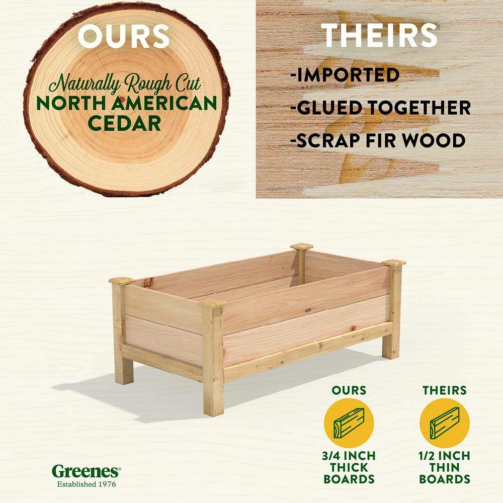 Best Pirce 👍 Greenes Fence 48 in. L x 24 in. W x 19 in. H Premium Cedar Elevated Garden Bed 👏 2 Best Pirce 👍 Greenes Fence 48 in. L x 24 in. W x 19 in. H Premium Cedar Elevated Garden Bed 👏 - Image 2