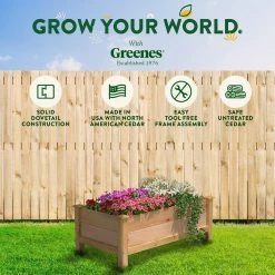 Best Pirce 👍 Greenes Fence 48 in. L x 24 in. W x 19 in. H Premium Cedar Elevated Garden Bed 👏 15 Best Pirce 👍 Greenes Fence 48 in. L x 24 in. W x 19 in. H Premium Cedar Elevated Garden Bed 👏 -Miracle-Gro Sales Store natural greenes fence elevated garden beds rcev244819p 76 1000