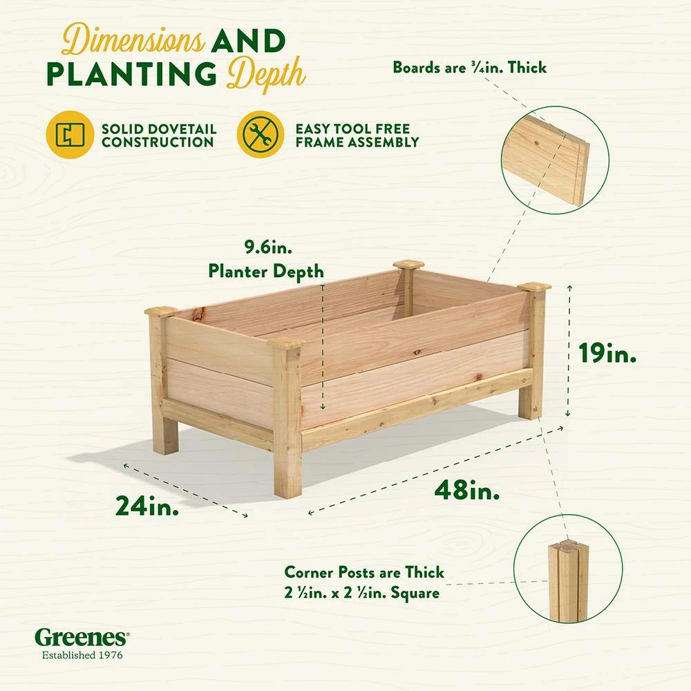 Best Pirce 👍 Greenes Fence 48 in. L x 24 in. W x 19 in. H Premium Cedar Elevated Garden Bed 👏 7 Best Pirce 👍 Greenes Fence 48 in. L x 24 in. W x 19 in. H Premium Cedar Elevated Garden Bed 👏 - Image 7